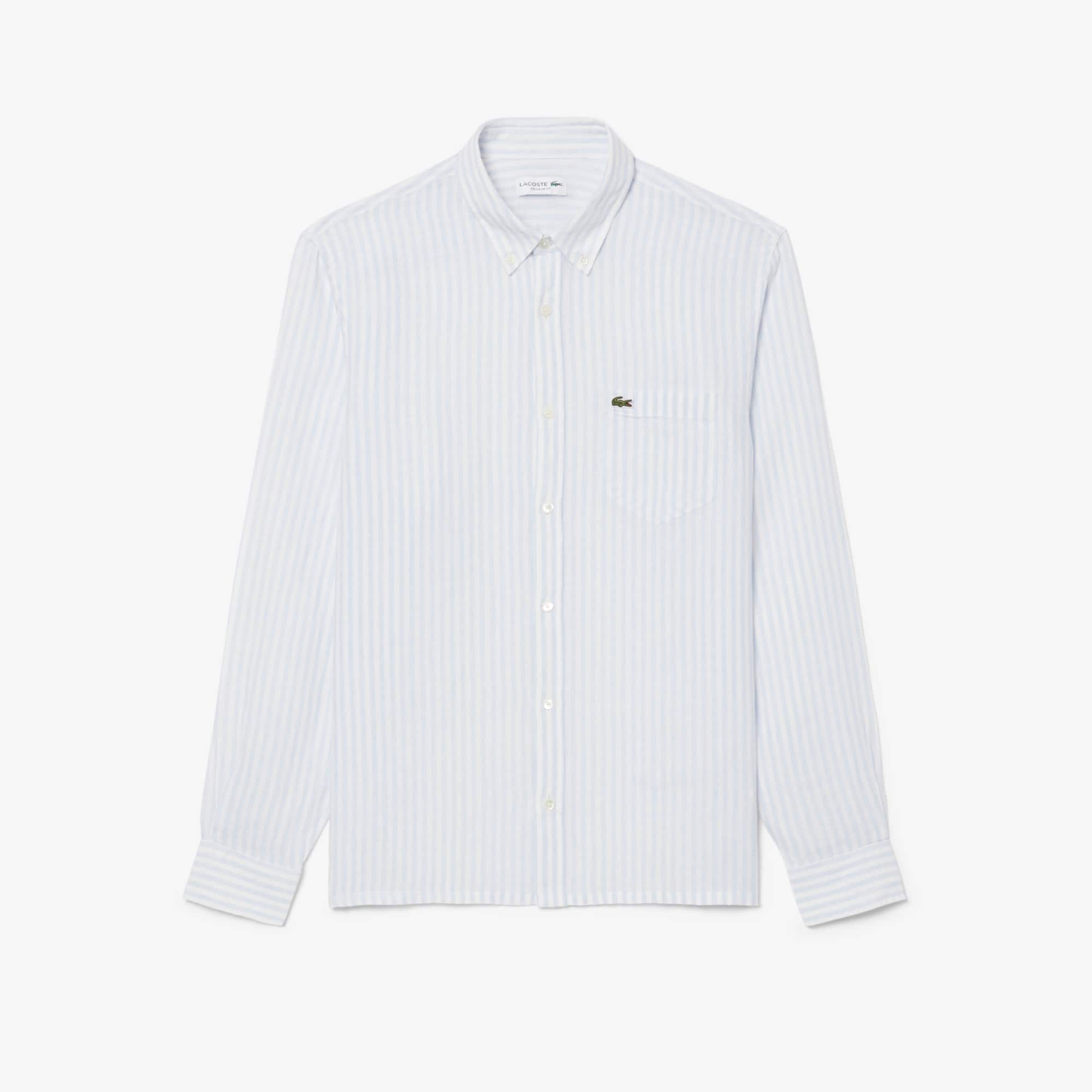 Men's Regular Fit Striped Linen Shirt