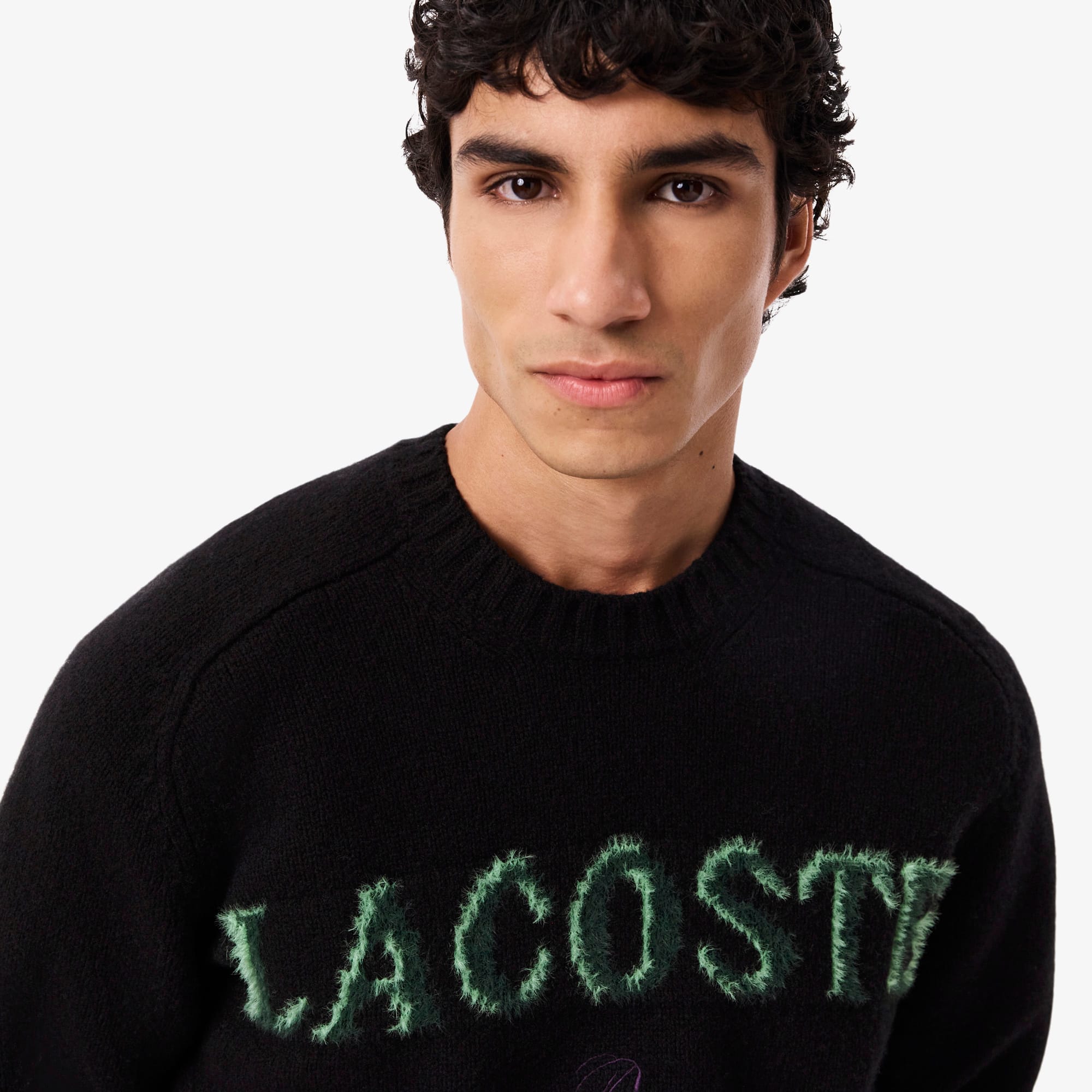 Men's Intarsia Branded Wool Sweater - Sweaters & Sweatshirts - New