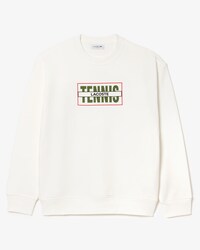 Women's Oversized Tennis Print Fleece Sweatshirt