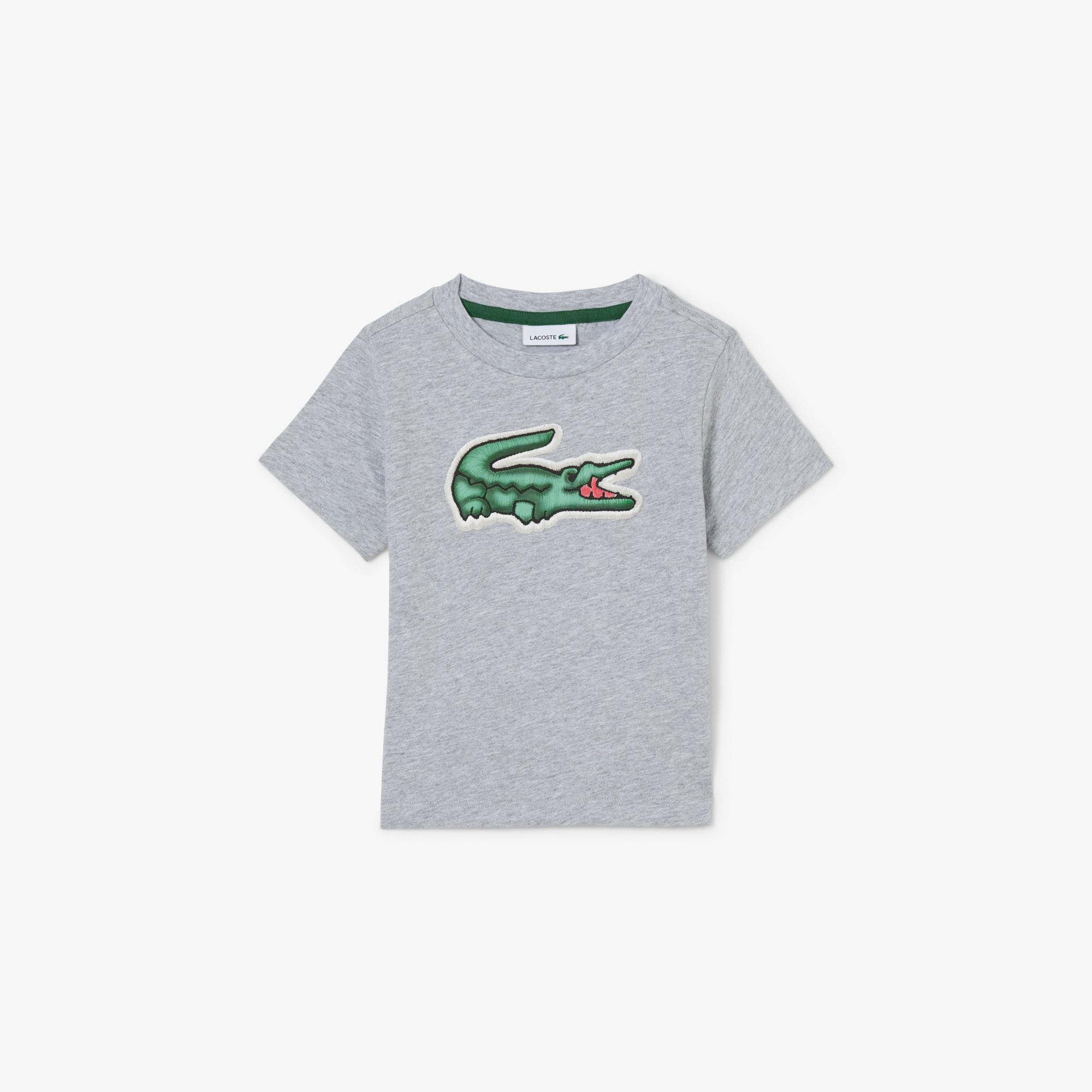 Lacoste Playera Estampada de Alodón Gris