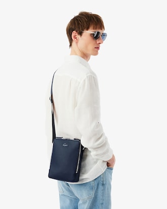 Bolsa de Hombro Chantaco de Piqu&eacute; de Cuero para Hombre