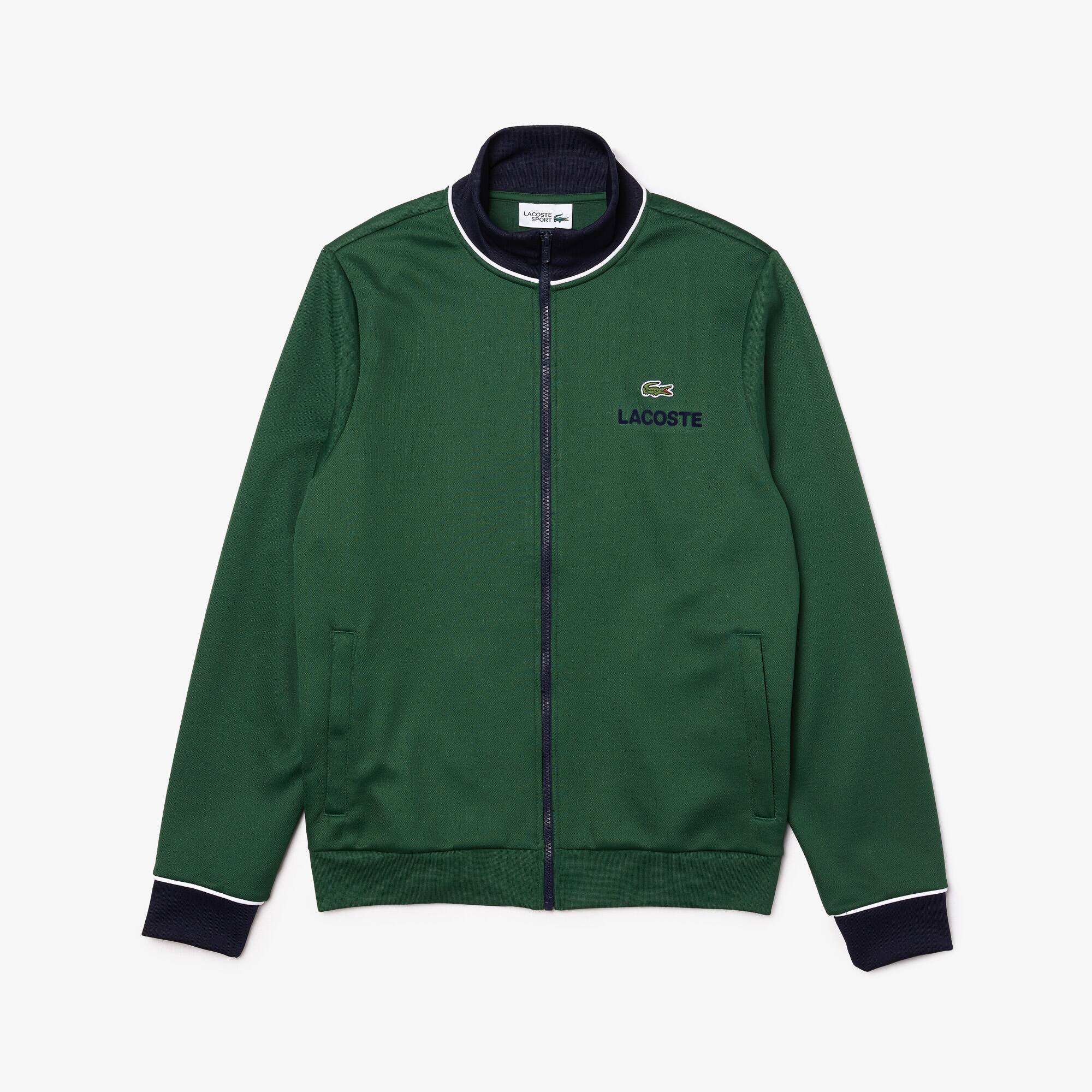 Men's lacoste sport contrast accents print zip sweatshirt Clearance