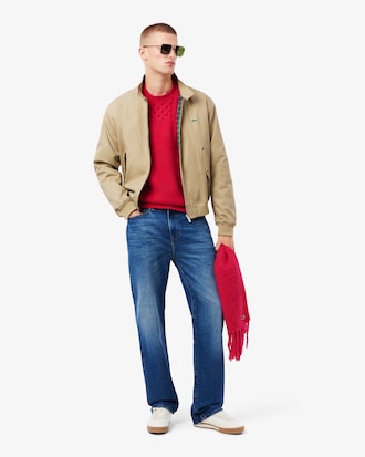 Men's Relaxed Fit Patchwork Effect Wool Sweater