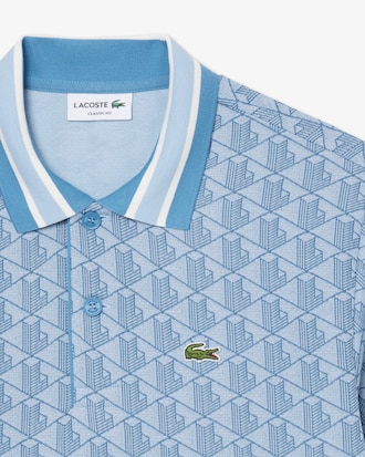 Polo motif monogramme classic fit &agrave; col contrast&eacute;