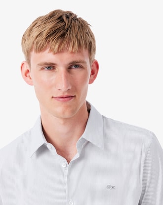 Slim Fit Striped Stretch Poplin Shirt