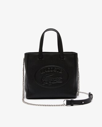 Petit sac cabas &agrave; bandouli&egrave;re Croco Crew en cuir grain&eacute;