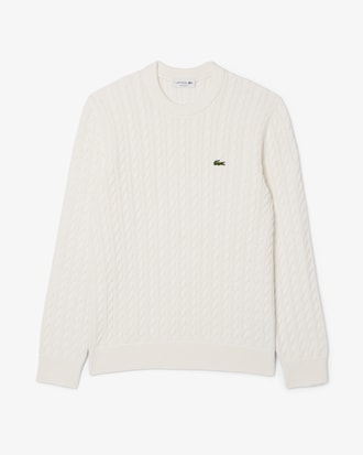 Pull homme en maille de coton torsadée