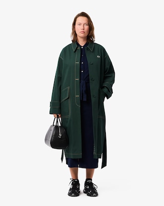 Gabardina oversize de gabardina de algodón