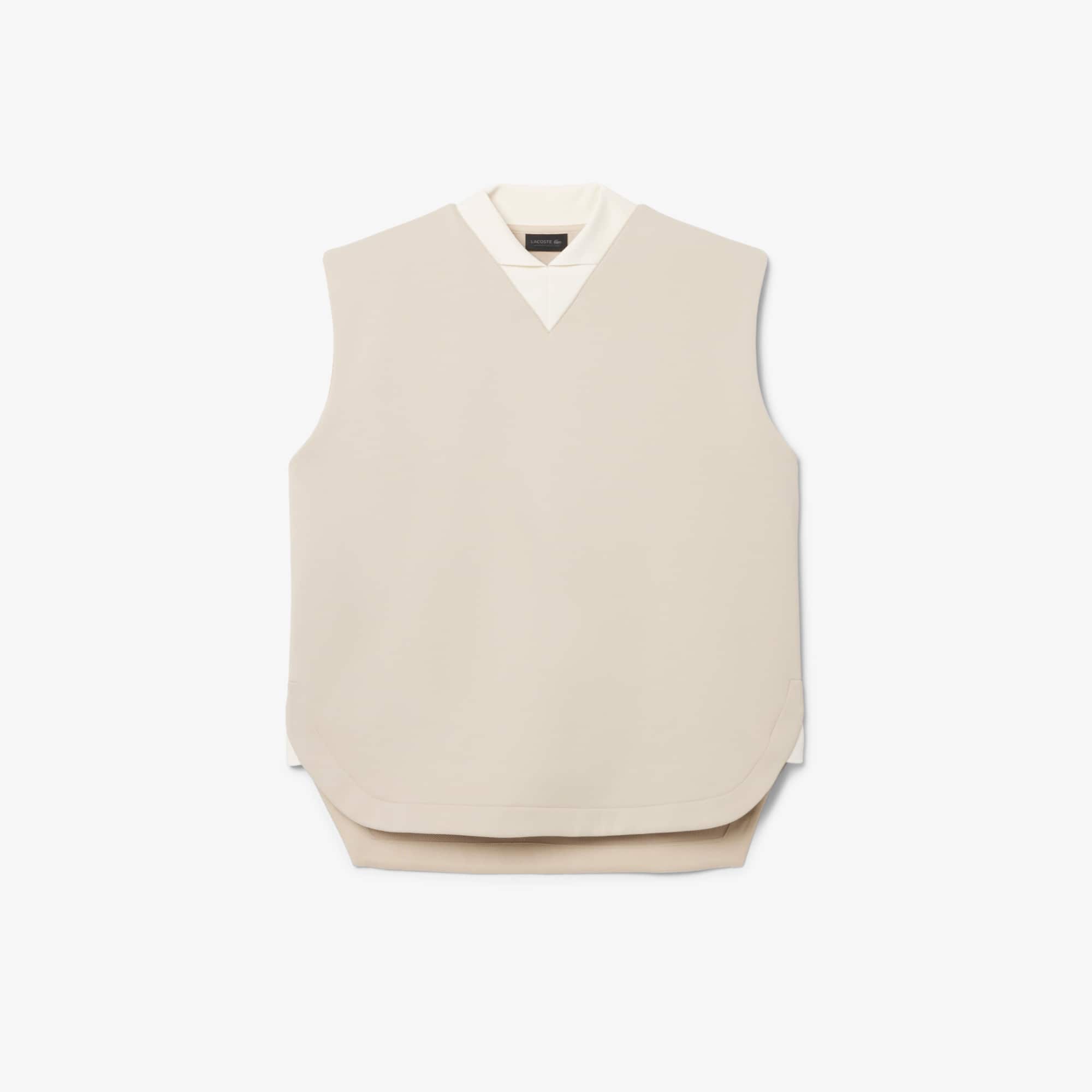 Runway Satin Knit V Neck Sleeveless Sweatshirt