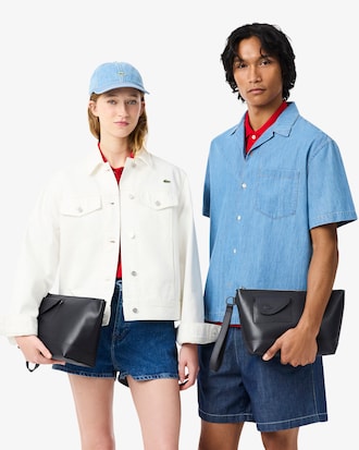 Club Lacoste Grain Leather Clutch