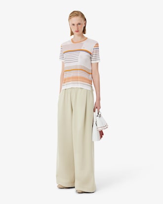 Runway Striped Satin Jersey T-shirt