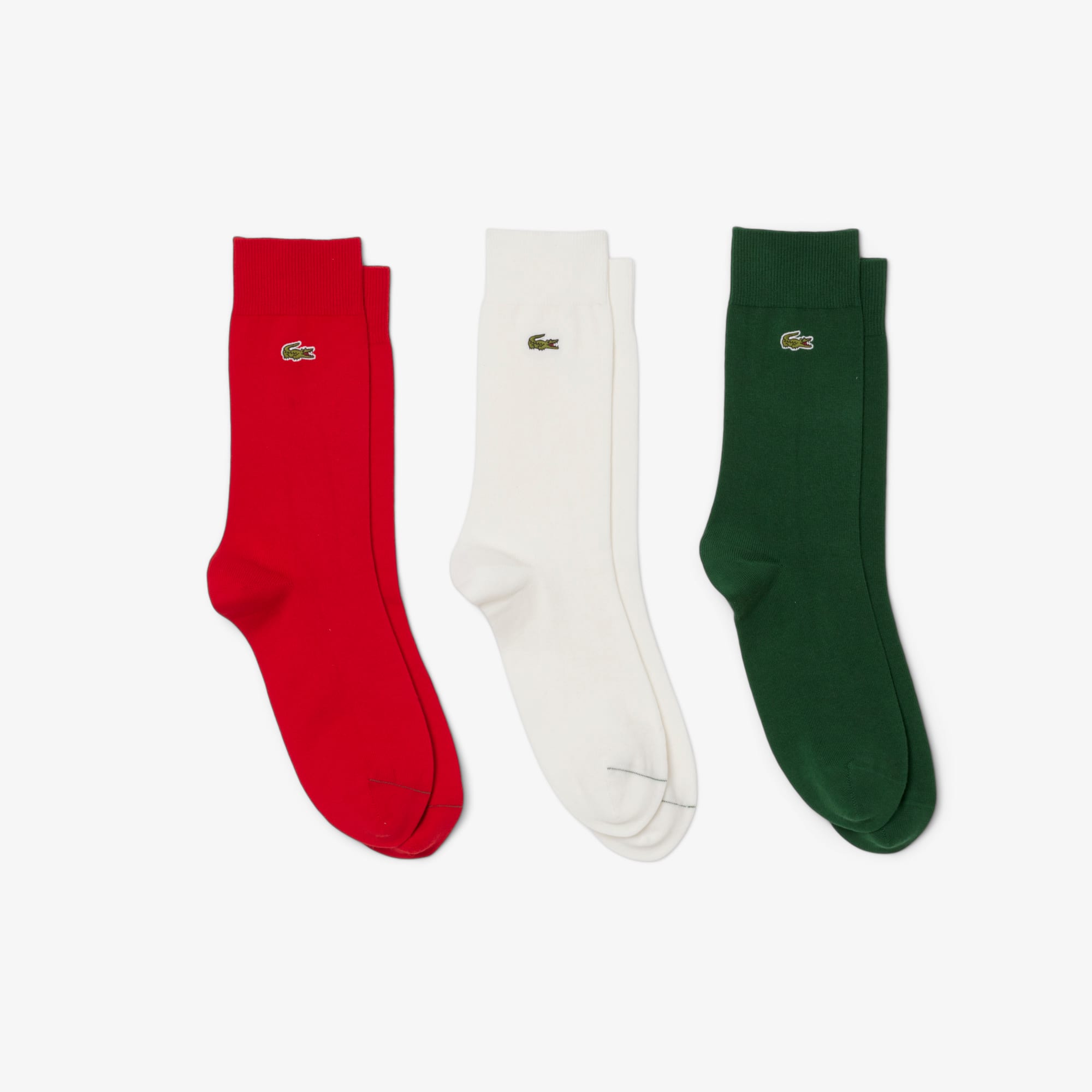 Lacoste Unisex 3-pack Long Socks - 6.5 - 8.5 In Multi
