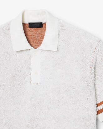 Runway Boucl&eacute; Knit Polo Collar Sweater