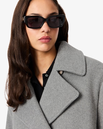 Women's Short Oversized Wool Blend Pea Coat