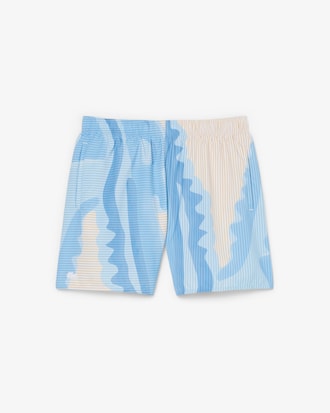 Mid Length Striped Swim Trunks