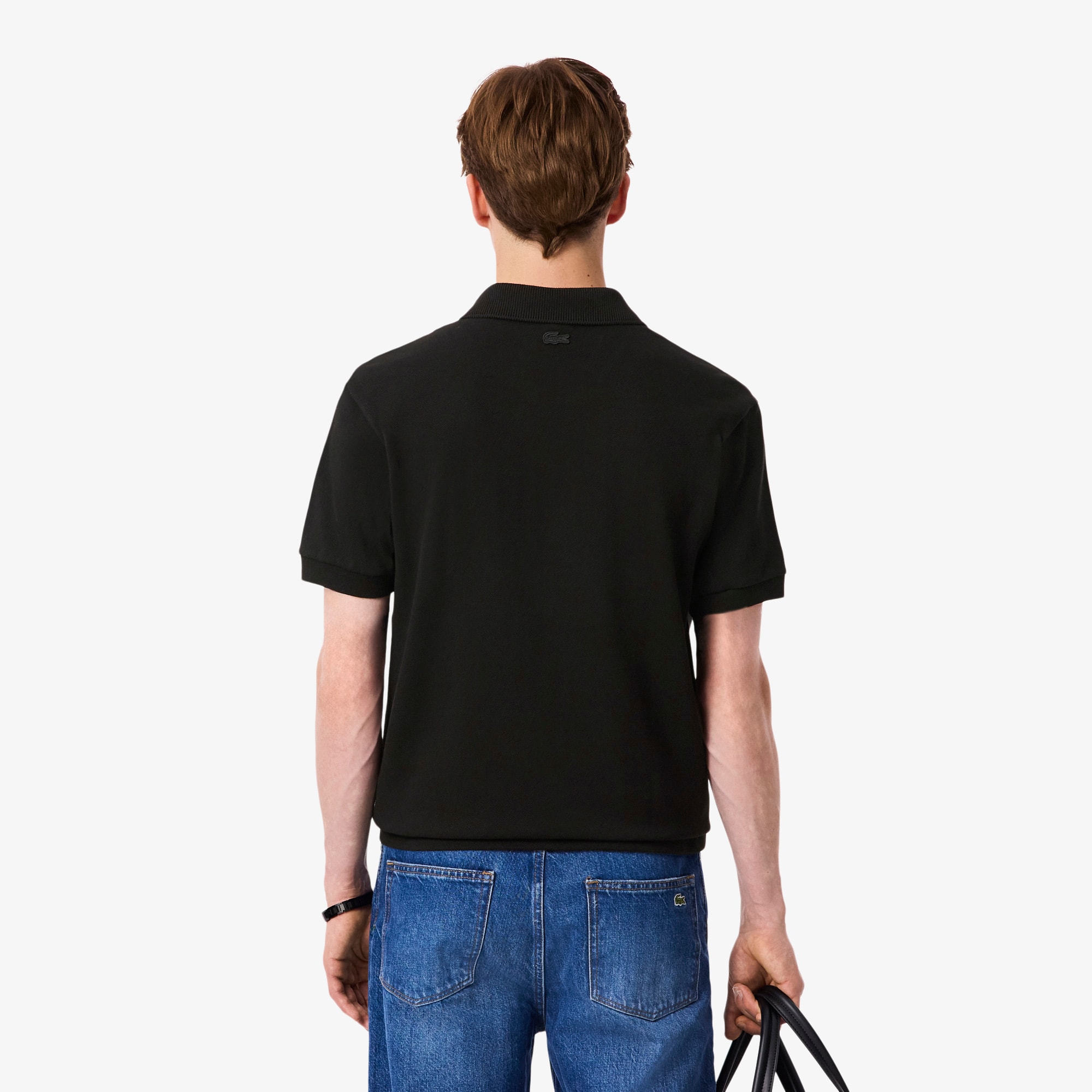 ココ‼️Lacoste ブラック ブルゾン Men's Classic Fit Diamanté Crocodile Piqué Polo - Polo Shirts