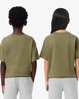 Kids' Contrast Badge Cotton T-Shirt
