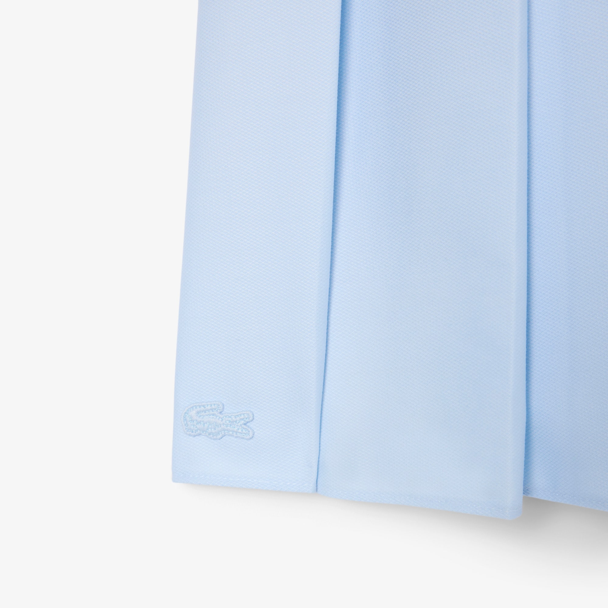 Pleated Petit Piqué Effect Midi Skirt