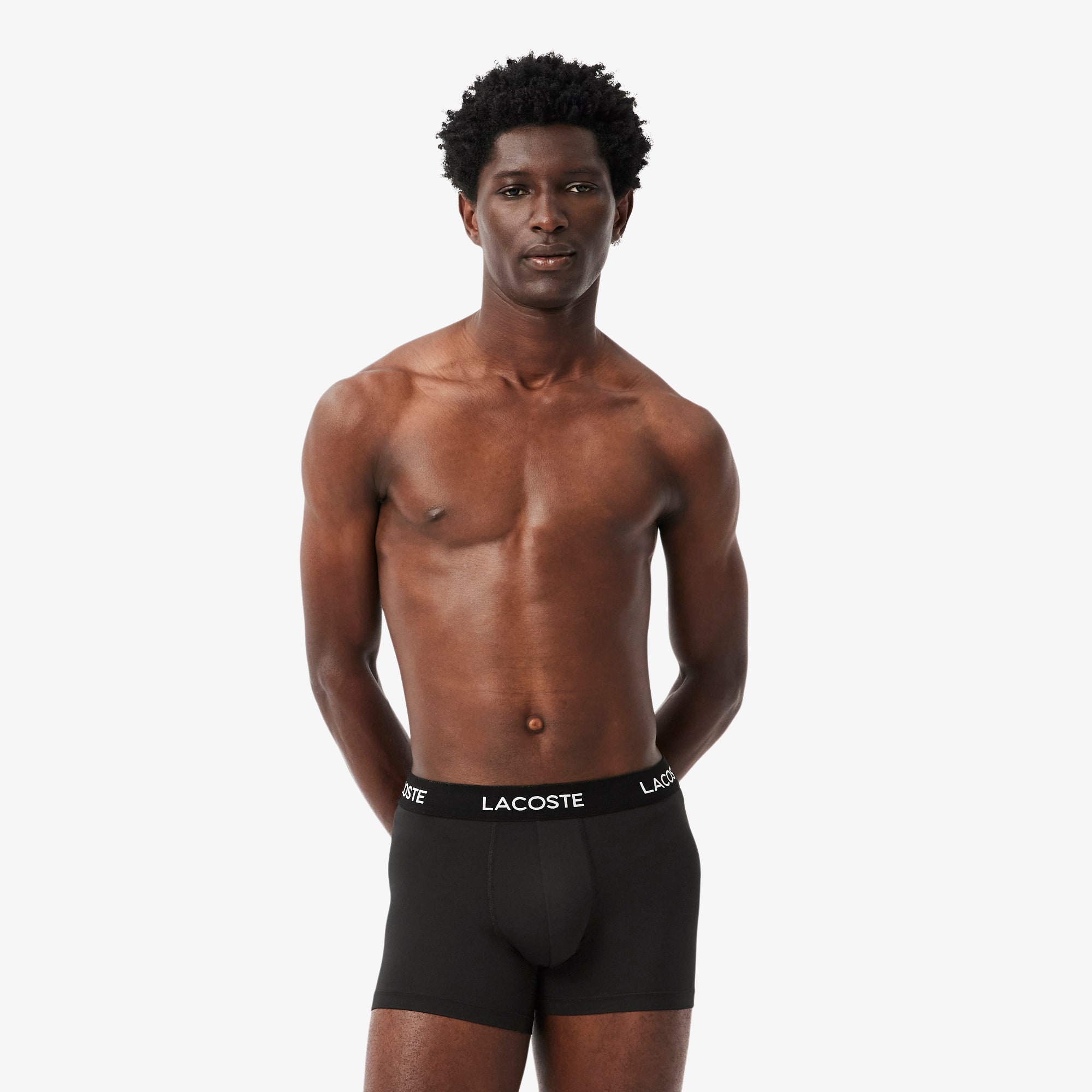 Lacoste Men's 3-pack Microfiber Trunks - Xs In Black