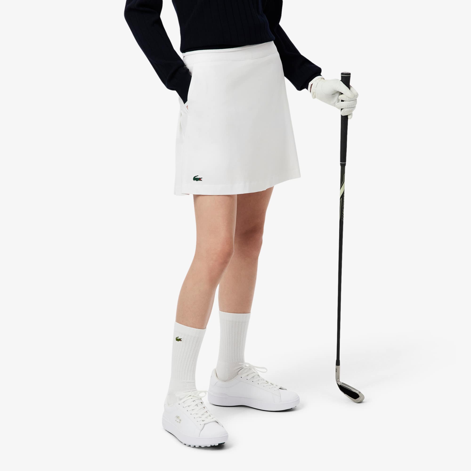 ★LACOSTE★ Women's Golf Bag Pleated Skirt White JF8571-55G8 Ultra Dry Golf Skirt with Liner - Women's dresses & skirts