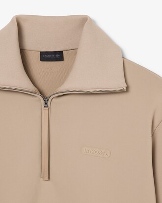 Runway High Neck Zipped Satin Sweatshirt