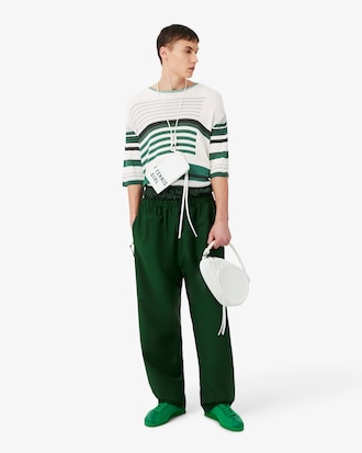 Runway Oversized Striped Satin T-shirt