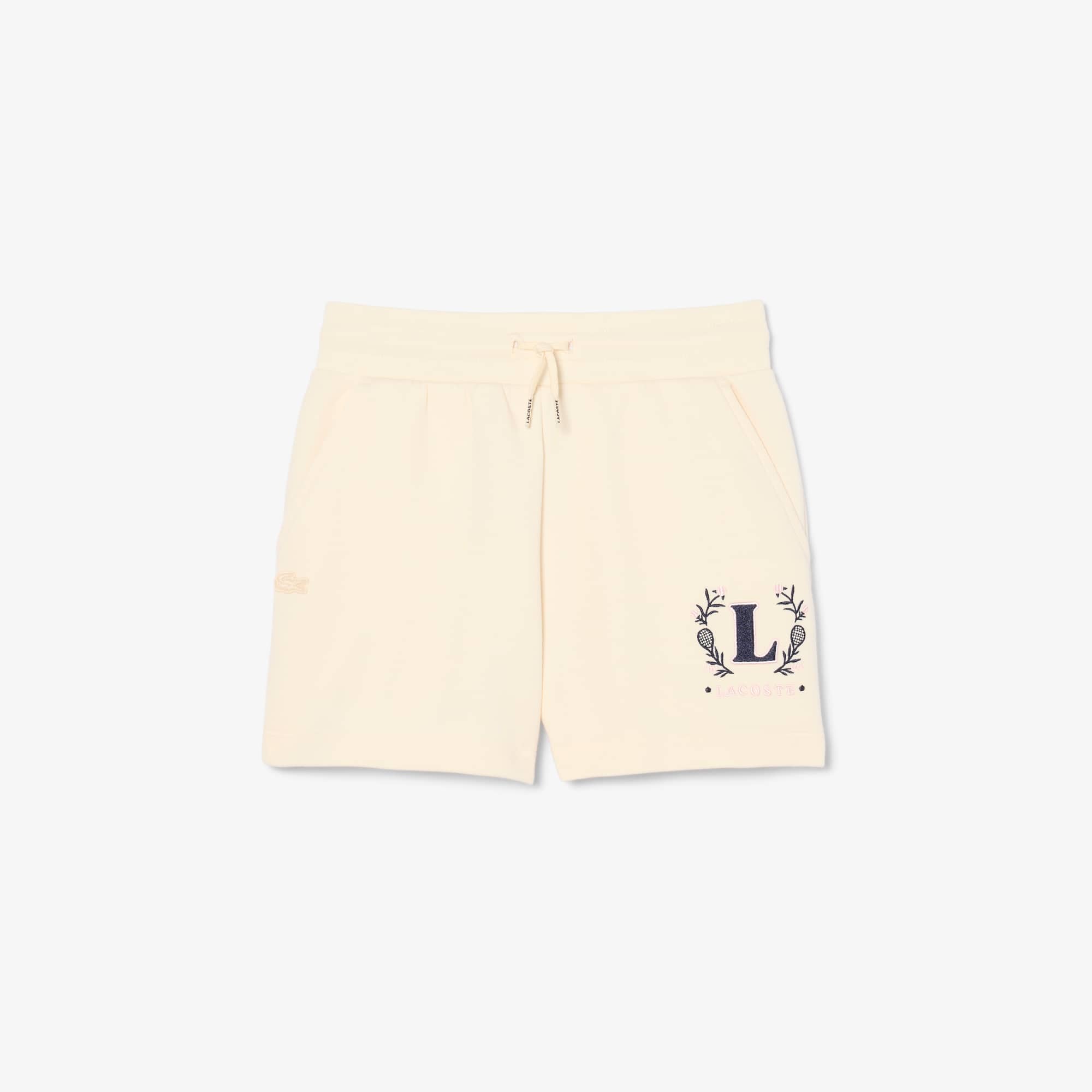 Lacoste Embroidered Neoprene Shorts - 14 Years In Neutral