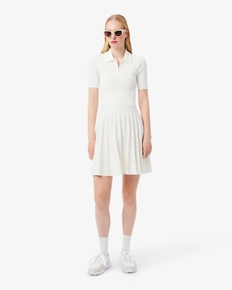 Vestido Plisado De Cuello Polo