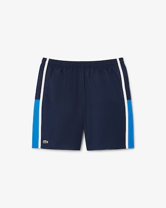 Shorts de tenis ligeros con rayas color block para hombre