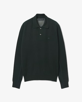 Runway Wool Blend Polo Collar Sweater