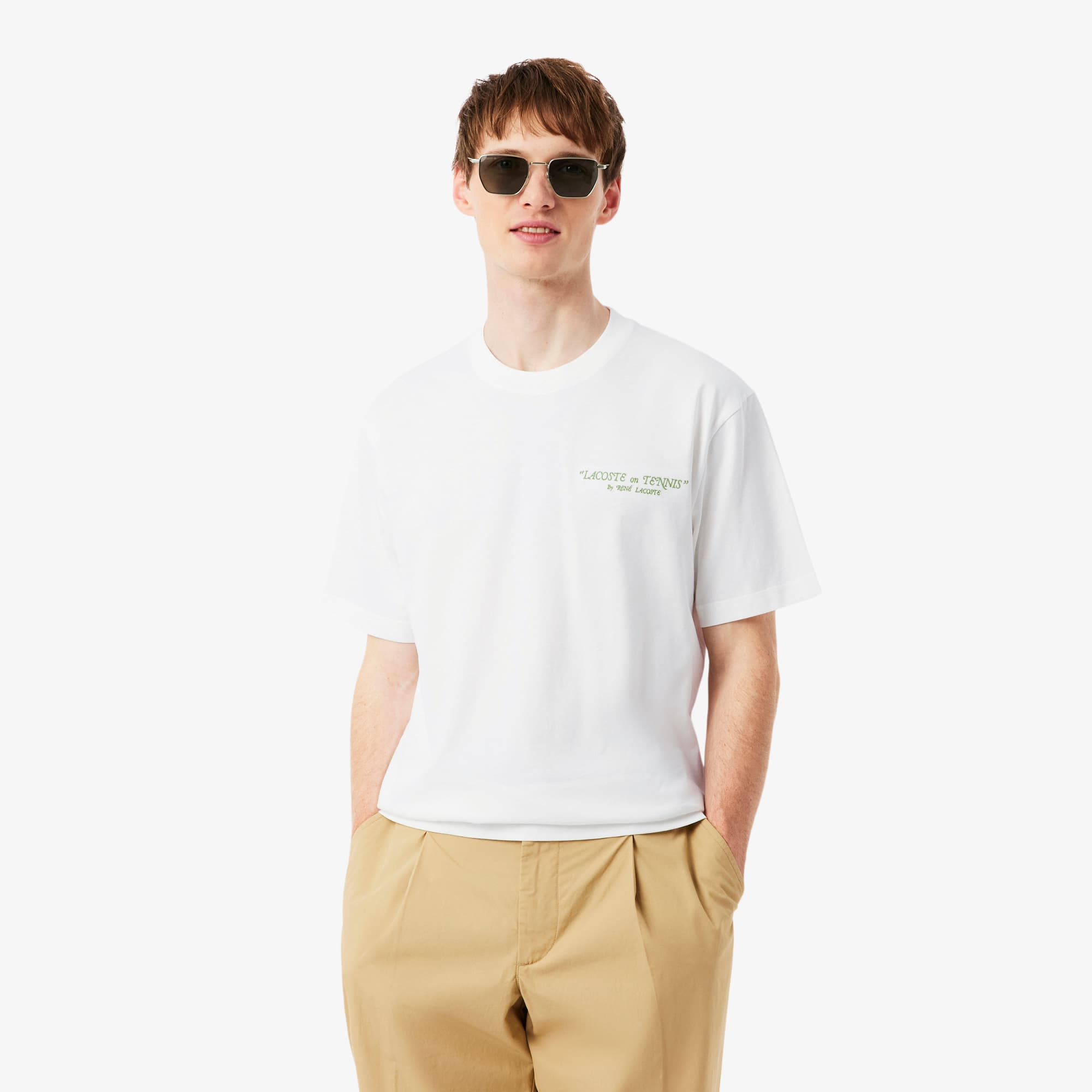 Embroidered Cotton T-Shirt - Organic Cotton - New In 2026 | Lacoste