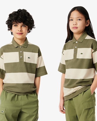 Kids' Striped Petit Piqué Polo