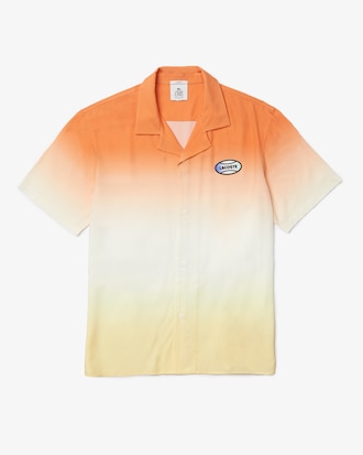 Chemisette unisexe relax fit Lacoste L!VE imprim&eacute; d&eacute;grad&eacute;