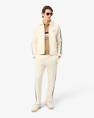 Men's Made In France Striped Polo Collar Sweater