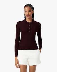 Women's Wool Jersey Polo Collar Sweater