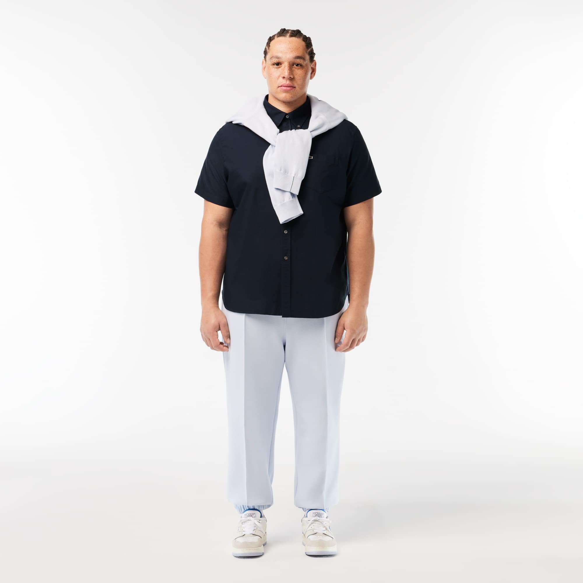 oページ Men's Regular Fit Short Sleeve Oxford Shirt - Button Down