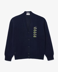 Unisex Wool and Cotton Blend Badge Cardigan