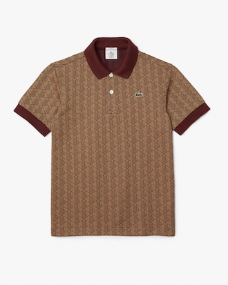 Unisex Lacoste LIVE Classic Fit Monogram Jacquard Polo