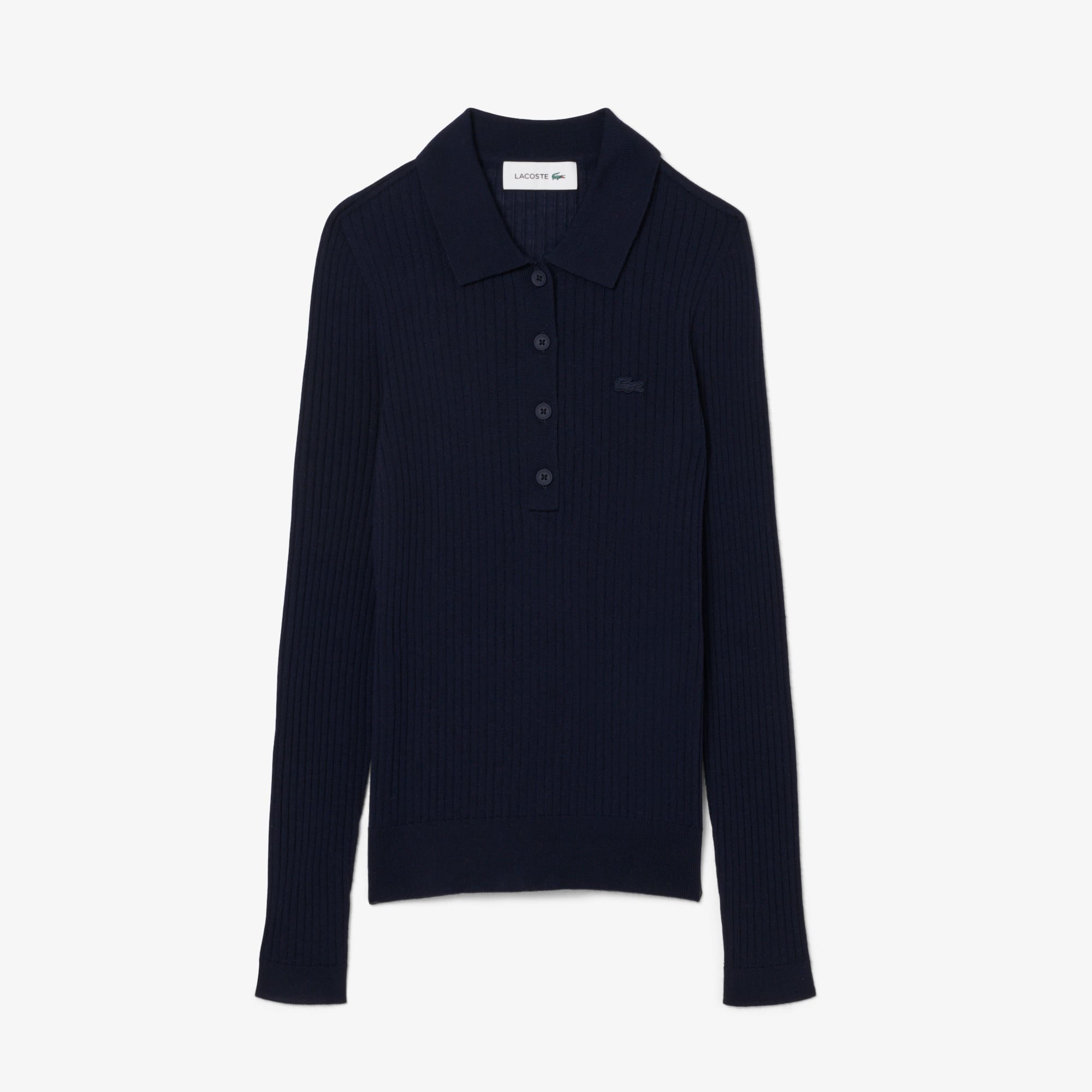 Women's Wool Jersey Polo Collar Sweater - Sweaters & Sweatshirts