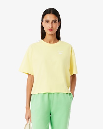 Playera de algodón con logotipo para mujer