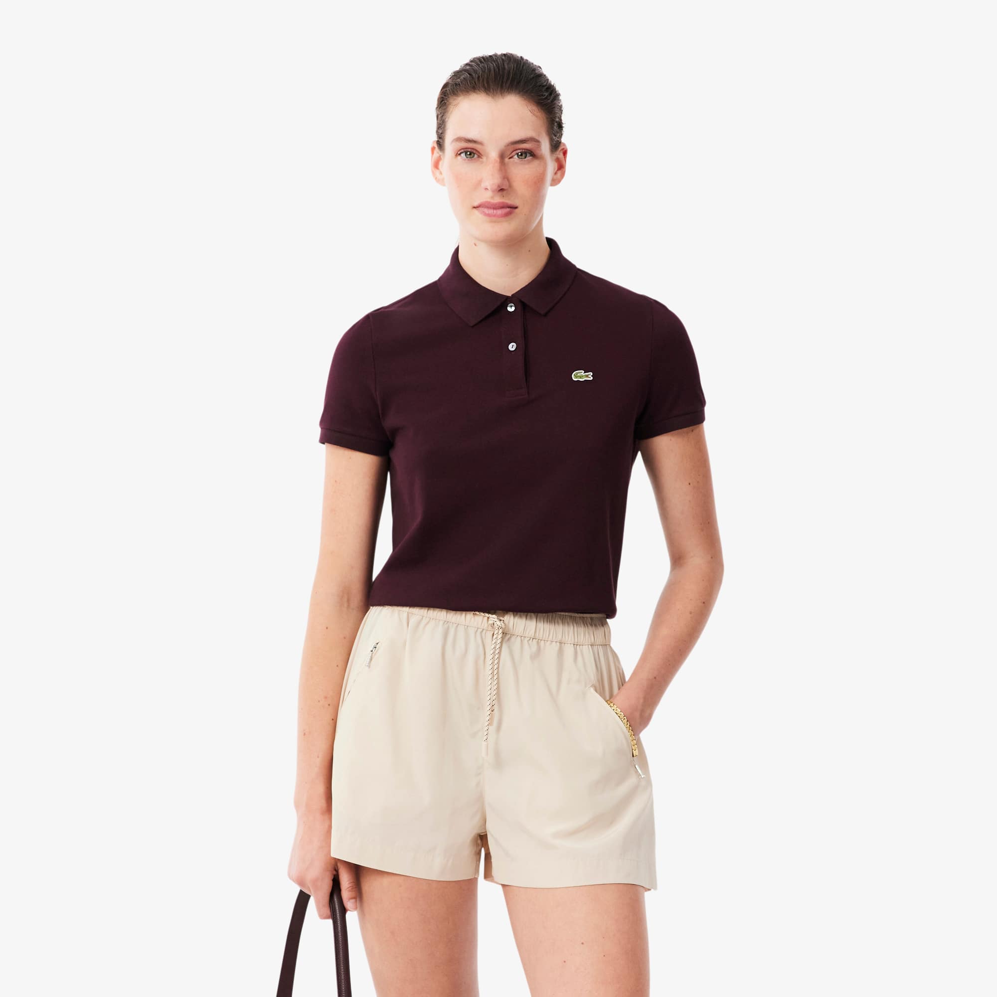 Lacoste Women's Regular Fit Supple Petit Piquã© Polo - M (38) In Red