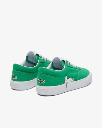 Sneakers Jump Serve Lacoste&nbsp;x Peanuts enfant en toile &agrave; lacets