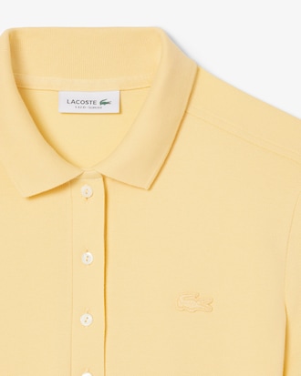 Robe polo en piqu&eacute; de coton stretch
