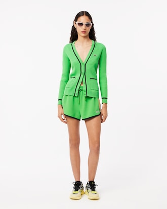 Women's Contrast Panel Piqué Shorts