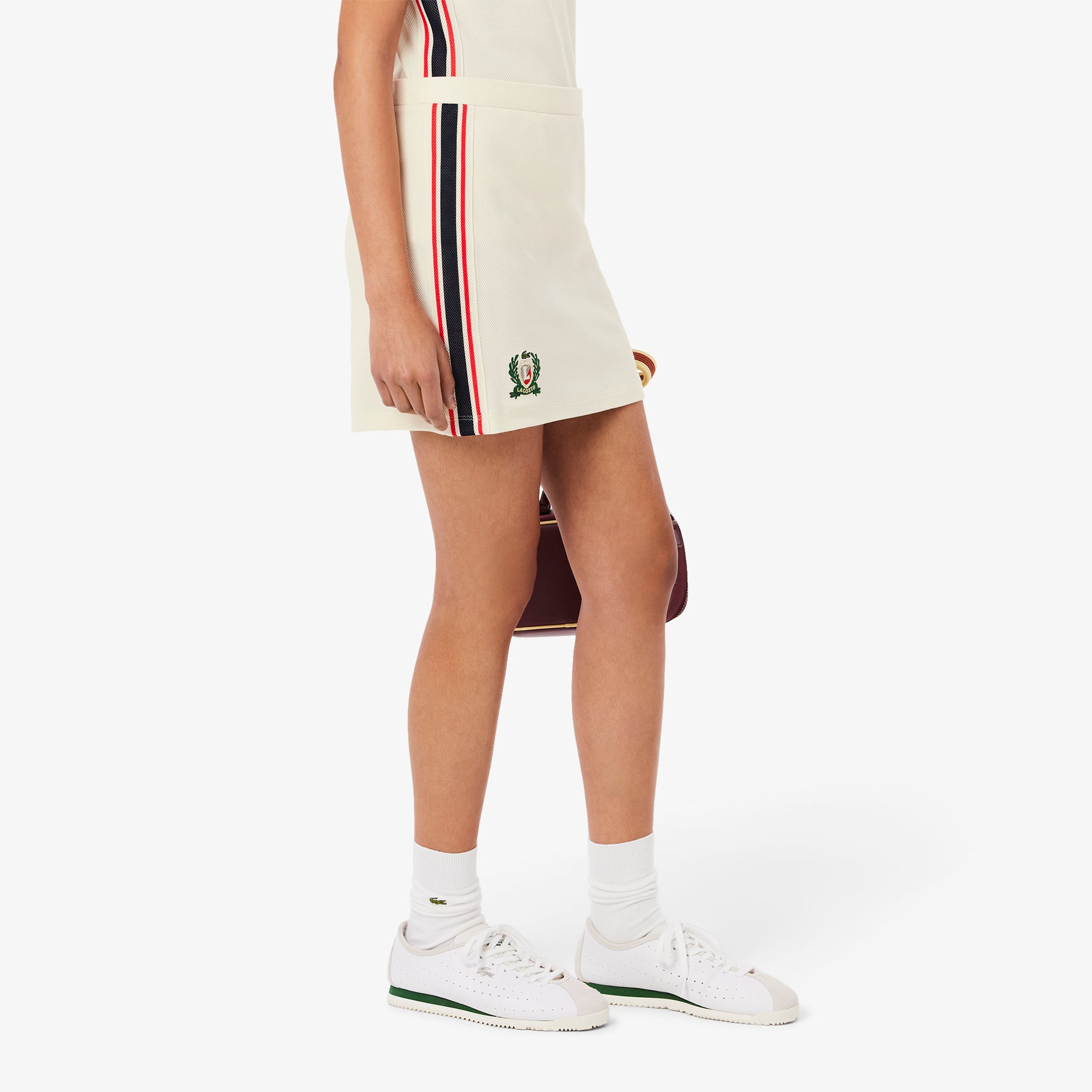 ★LACOSTE★ Women's New Denim-Like Skirt Beige JF915E-55G02S ☆LACOSTE☆ Women's New Denim-Like Skirt Beige JF915E-55G02S