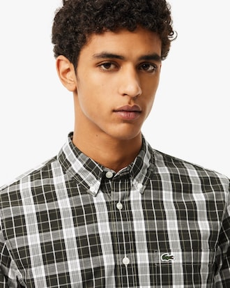 Men's Slim Fit Stretch Plaid Shirt