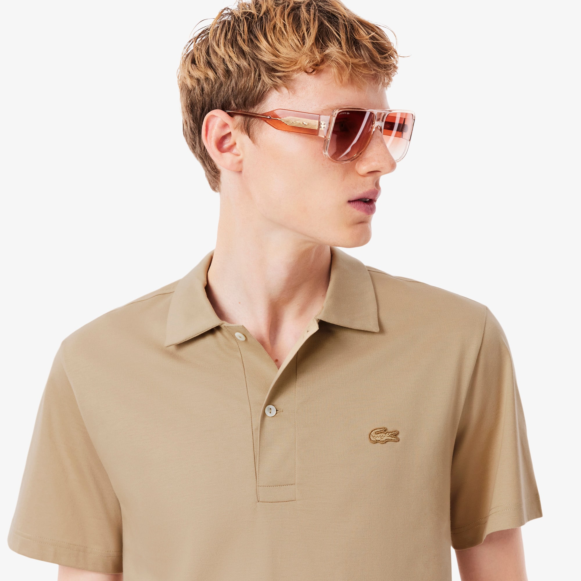 Men's Paris Classic Fit Open Neck Embroidered Polo - Men's