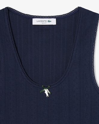 Women's Slim Fit Pointelle Knit Cotton Tank Top