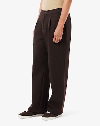 Pantalon loose fit Piqu&eacute; &agrave; plis