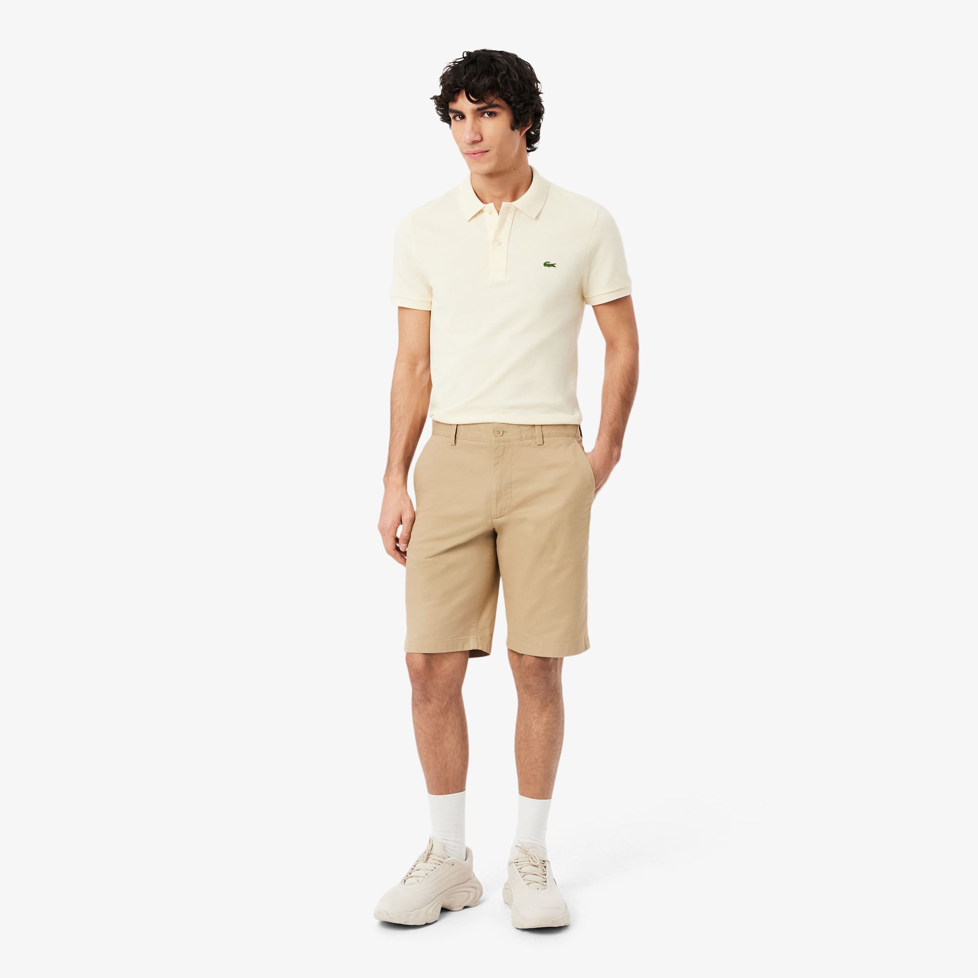 Lacoste Stretch Twill Chino Shorts - 10 - 38 In Sand